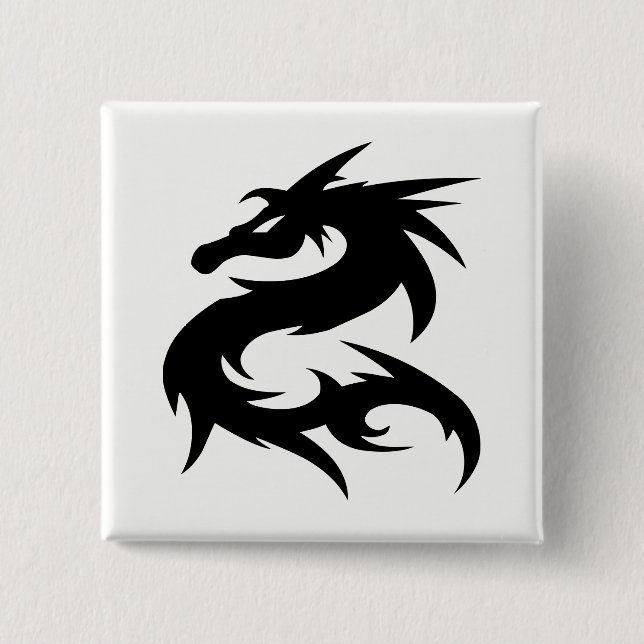 Tribal Dragon Silhouette Knapp (Framsida)