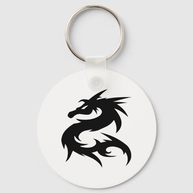 Tribal Dragon Silhouette Nyckelring (Framsida)