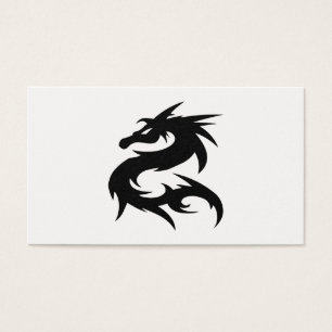 Tribal Dragon Silhouette Visitkort