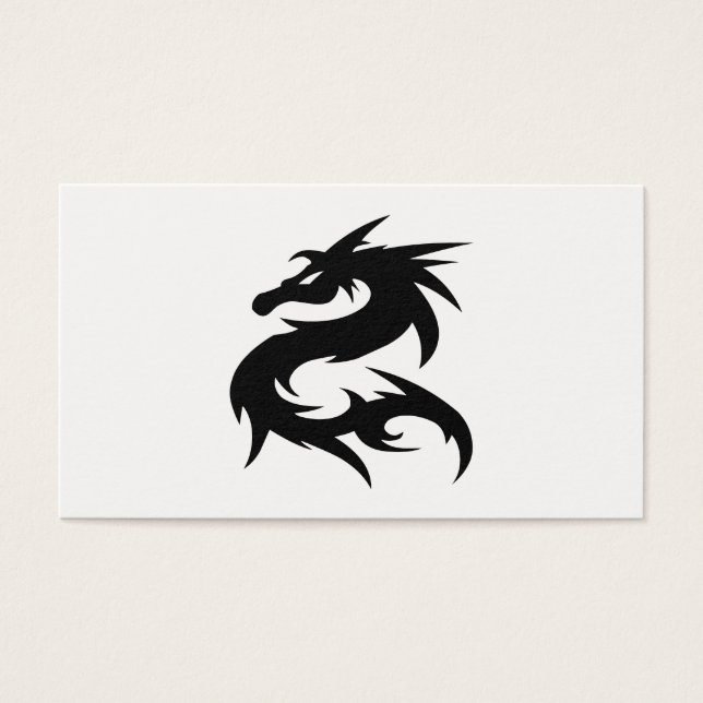 Tribal Dragon Silhouette Visitkort (Framsidan)