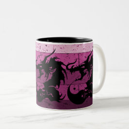 Tribal Dragon Tattoo in Black and Rosa Design Två-Tonad Mugg