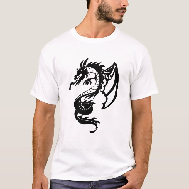 Tribal Dragon Tattor T Shirt (Framsida)