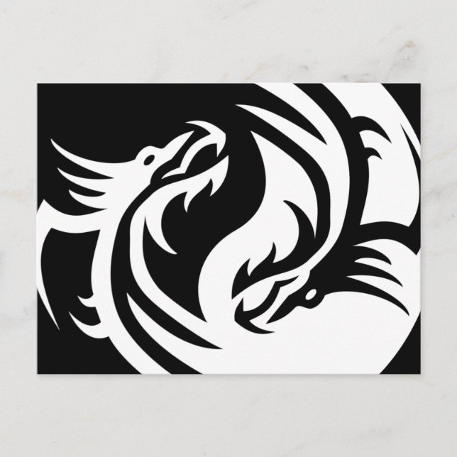 Tribal Dragons Yin Yang (Anpassa den!) Vykort (Framsida)