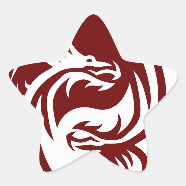 Tribal Dragons Yin Yang (Anpassade) Stjärnformat Klistermärke (Framsida)