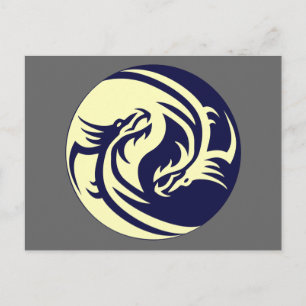 Tribal Dragons Yin Yang (Anpassade) Vykort