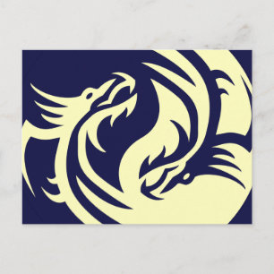 Tribal Dragons Yin Yang (Anpassade) Vykort