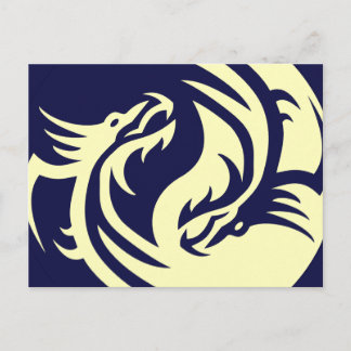 Tribal Dragons Yin Yang (Anpassade) Vykort