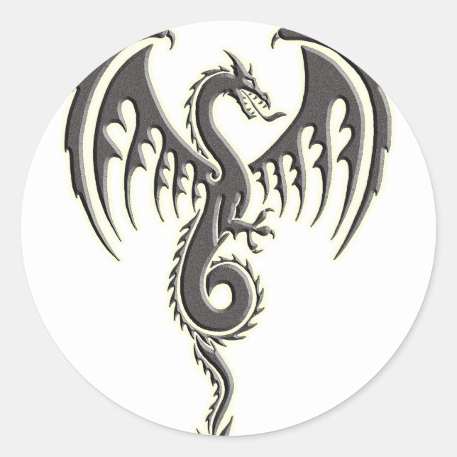 Tribal drake runt klistermärke (Framsida)