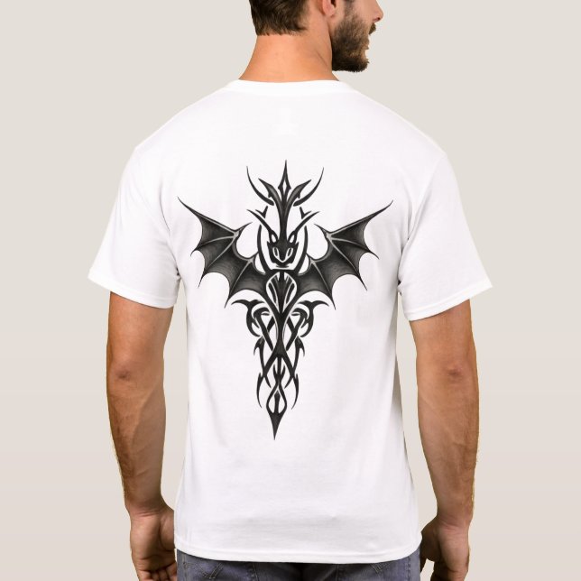 Tribal Drake Tecken T Shirt (Baksida)