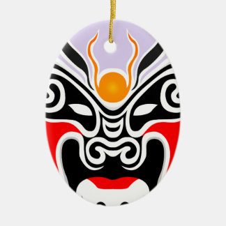 Tribal Drakmask Julgransprydnad Keramik