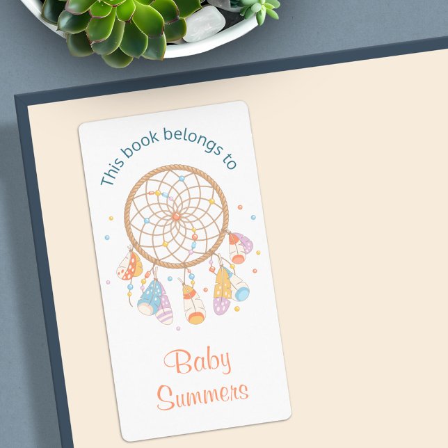 Tribal Dreamcatcher Boho Baby bokplate Fraktsedel (Skapare uppladdad)