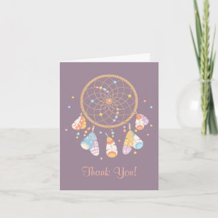 Tribal Dreamcatcher Boho Baby Shower Tack 3 Kort
