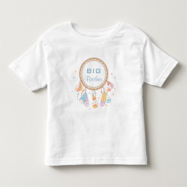 Tribal Dreamcatcher Boho Big Brother T Shirt (Framsida)