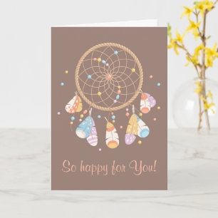 Tribal Dreamcatcher Boho Brown med Baby Kort