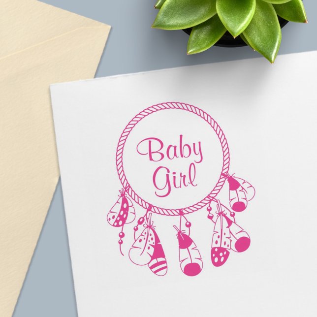 Tribal Dreamcatcher Boho Flicka Självfärgande Stämpel (Skapare uppladdad)