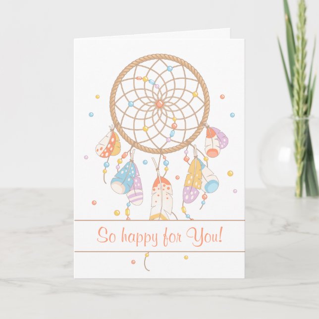 Tribal Dreamcatcher Boho med Baby 2 Kort (Framsida)