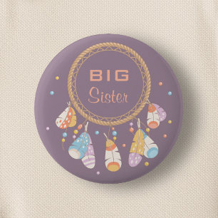Tribal Dreamcatcher Boho Nyfödd bebis Big Sister Knapp