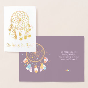 Tribal Dreamcatcher Boho som har Baby Lila Folierat Kort