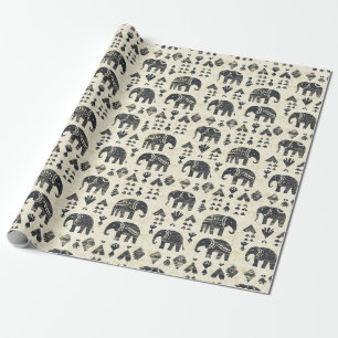 Tribal Elefant Boho Mönster (1) Presentpapper