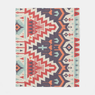 Tribal Elegance: Geometric Ethnic Print Fleecefilt