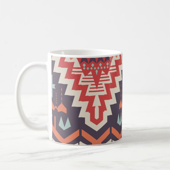Tribal Elegance: Geometric Ethnic Print Kaffemugg (Vänster)