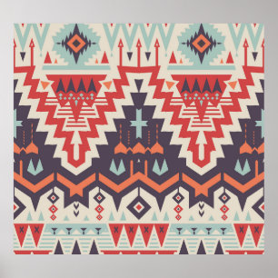 Tribal Elegance: Geometric Ethnic Print Poster