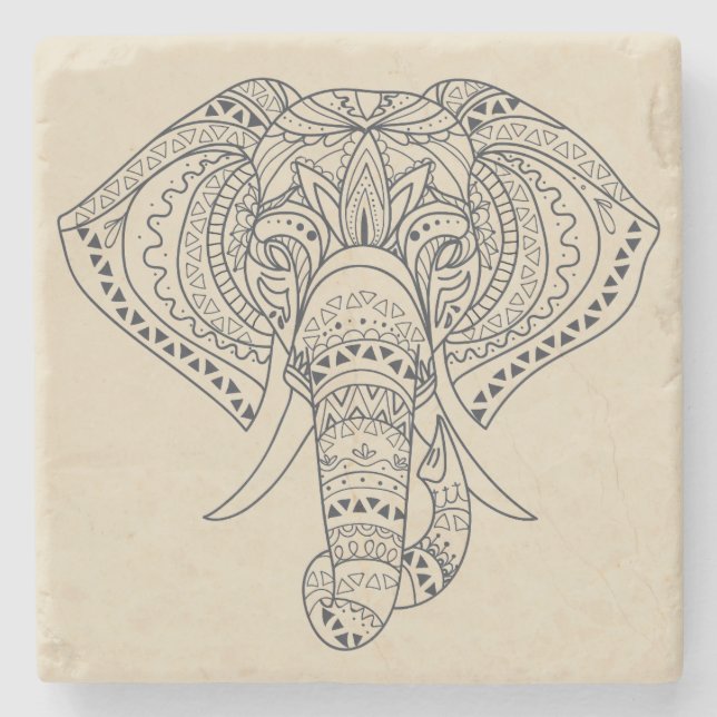 Tribal elephant African animal art Stenunderlägg (Framsidan)