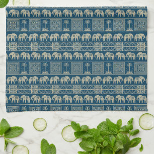Tribal Elephant & Träd Kökshandduk