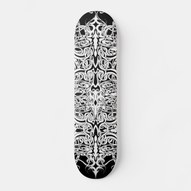 Tribal Empire Tatto Black and White Skateboard Bräda 19,5 Cm (Framsida)