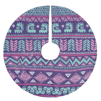 Tribal Ethnic: Colorful Seamless Mönster. Julgransmatta Borstad Polyester