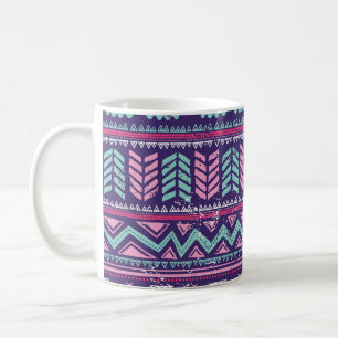 Tribal Ethnic: Colorful Seamless Mönster. Kaffemugg