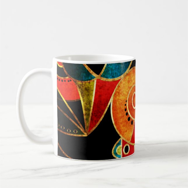 Tribal Ethnic Geometrical Bright Mönster. Kaffemugg (Vänster)