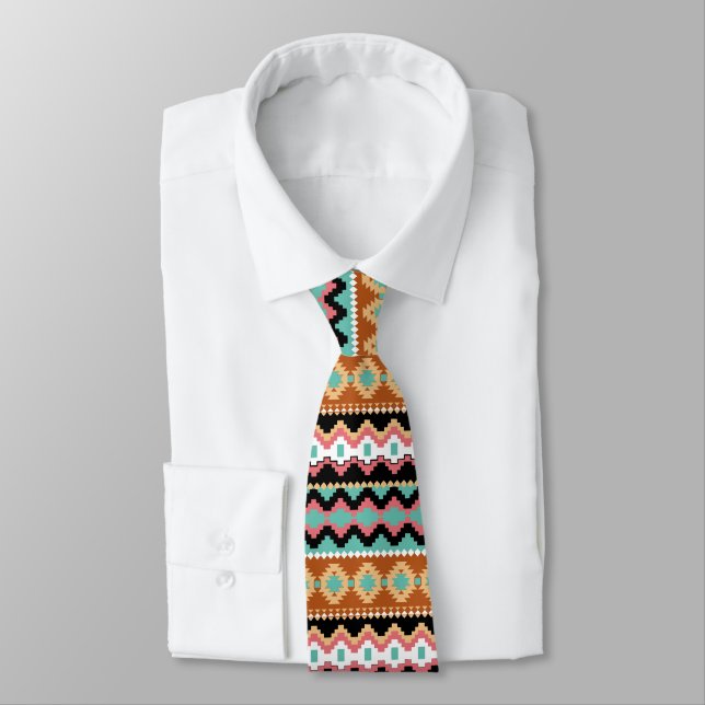 Tribal Ethnic Mönster Neck Tie Slips (Bunden)