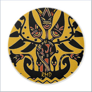 Tribal Ethnic Tatto Mönster Knopp