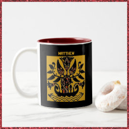 Tribal Ethnic Tatto Mönster Två-Tonad Mugg
