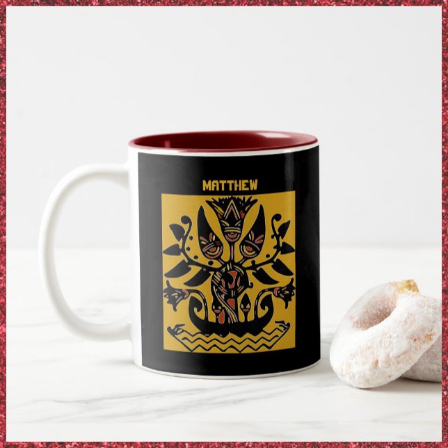 Tribal Ethnic Tatto Mönster Två-Tonad Mugg (Skapare uppladdad)