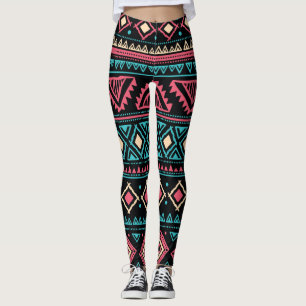 Tribal Ethnic Vintage Business Mönster Leggings