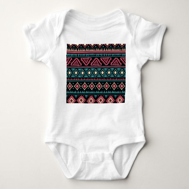 Tribal Ethnic Vintage Business Mönster T Shirt (Framsida)