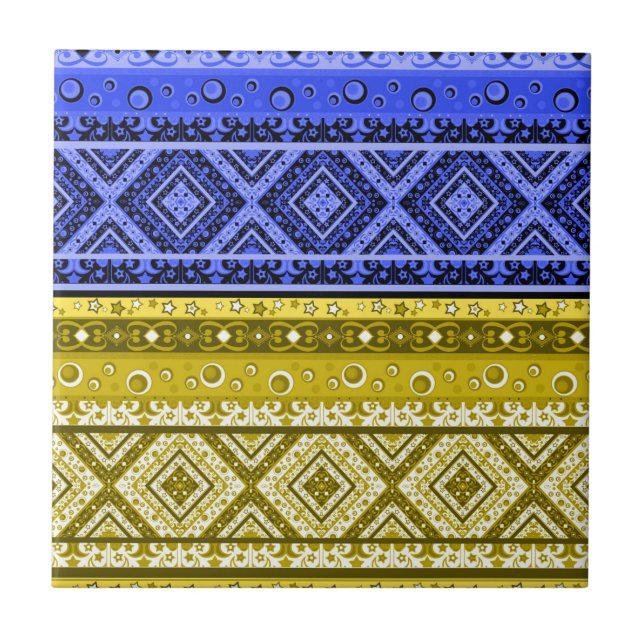 Tribal ethno boho prydnadsföremål, traditionell pr kakelplatta (Framsidan)