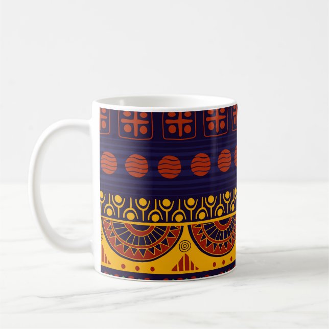 Tribal Ethno: Seamless Mönster Design. Kaffemugg (Vänster)