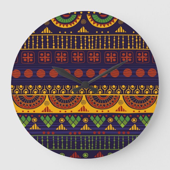 Tribal Ethno: Seamless Mönster Design. Stor Klocka (Framsida)