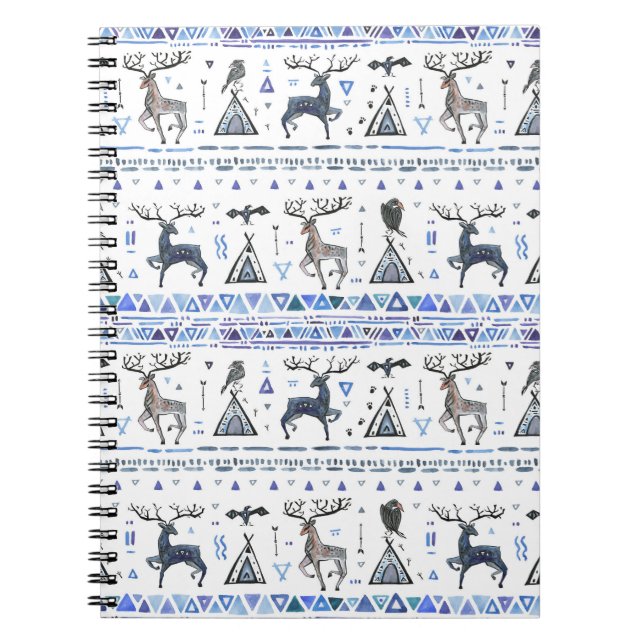 Tribal-etnisk, djur drömmer catcher, sömlös. anteckningsbok (Framsidan)