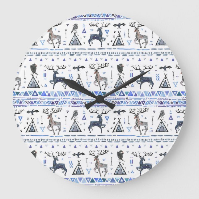 Tribal-etnisk, djur drömmer catcher, sömlös. stor klocka (Framsida)