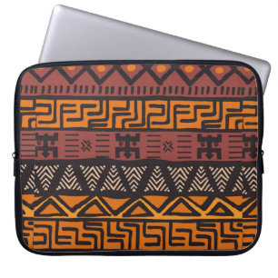 Tribal, etnisk, färglös bohemian mönster med geome laptop fodral