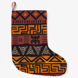 Tribal, etnisk, färglös bohemian mönster med geome liten julstrumpa