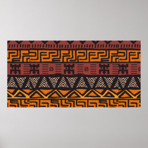 Tribal, etnisk, färglös bohemian mönster med geome poster