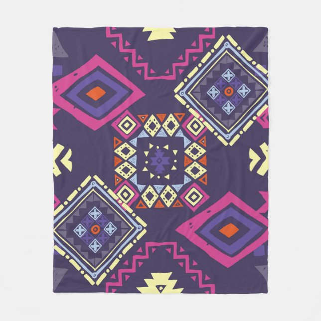 Tribal etnisk, primitiv geometrisk bakgrund. fleecefilt (Framsidan)