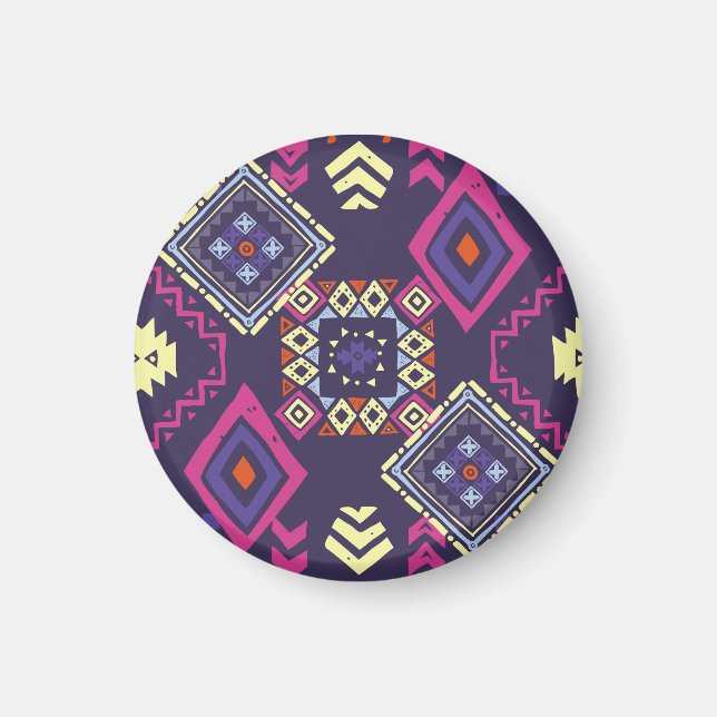Tribal etnisk, primitiv geometrisk bakgrund. magnet (Framsidan)