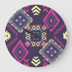 Tribal etnisk, primitiv geometrisk bakgrund. stor klocka