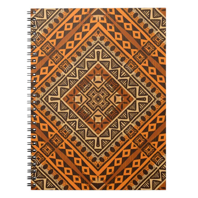 Tribal etnisk textilfiber mönster african stil anteckningsbok (Framsidan)